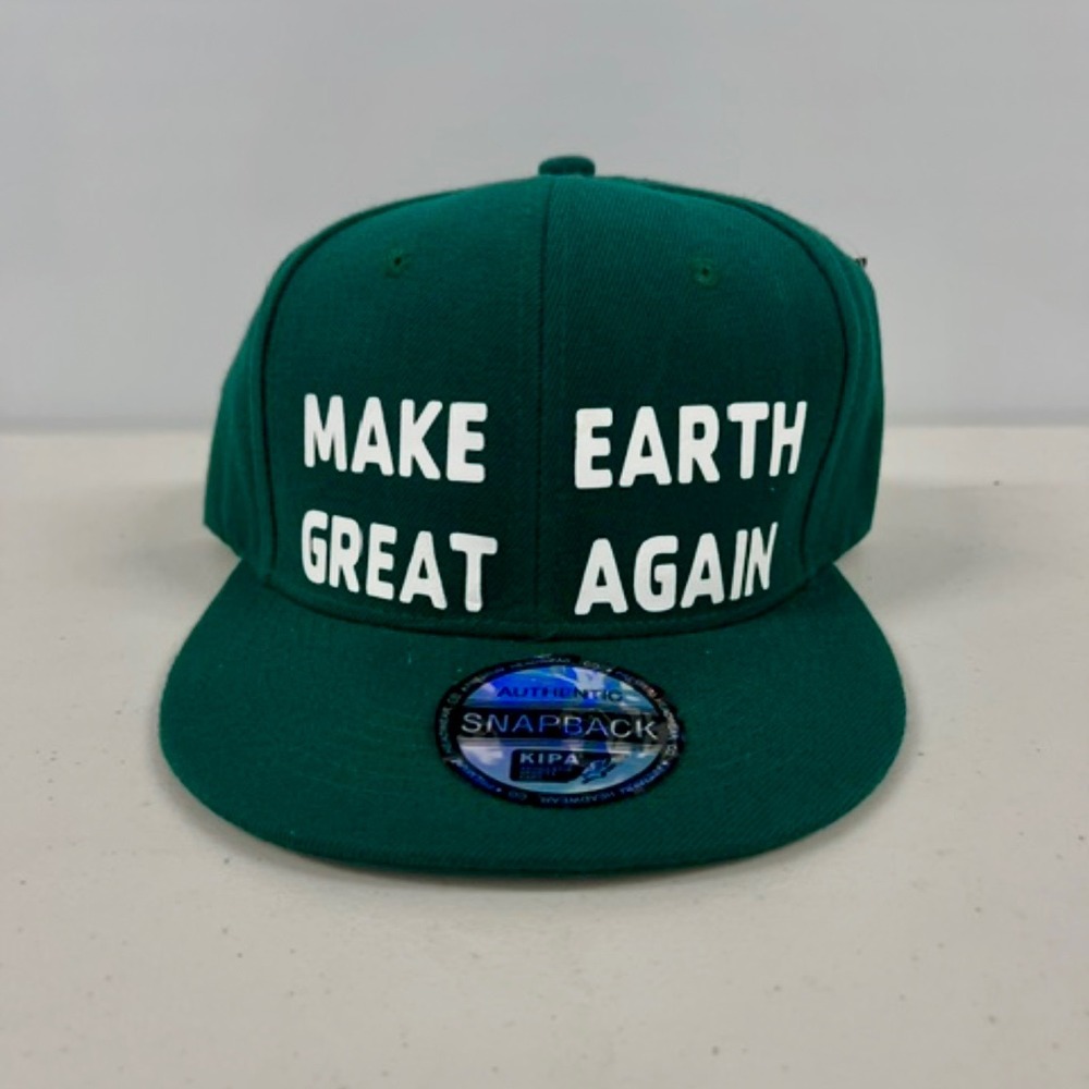 Kipa Make Earth Great Again Snapback Hat Green Adjustable Premium Headwear NEW